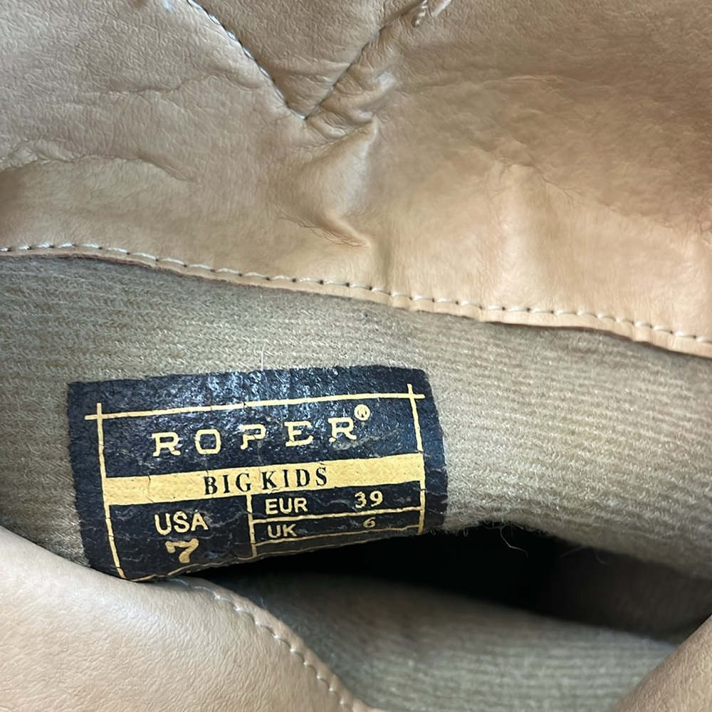 Big Kid’s Brown and Tan Roper Cowboy Boots - Picture 5 of 6